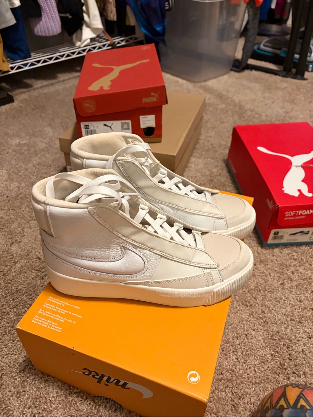Nike Orange Shoe Box with Black and White Label